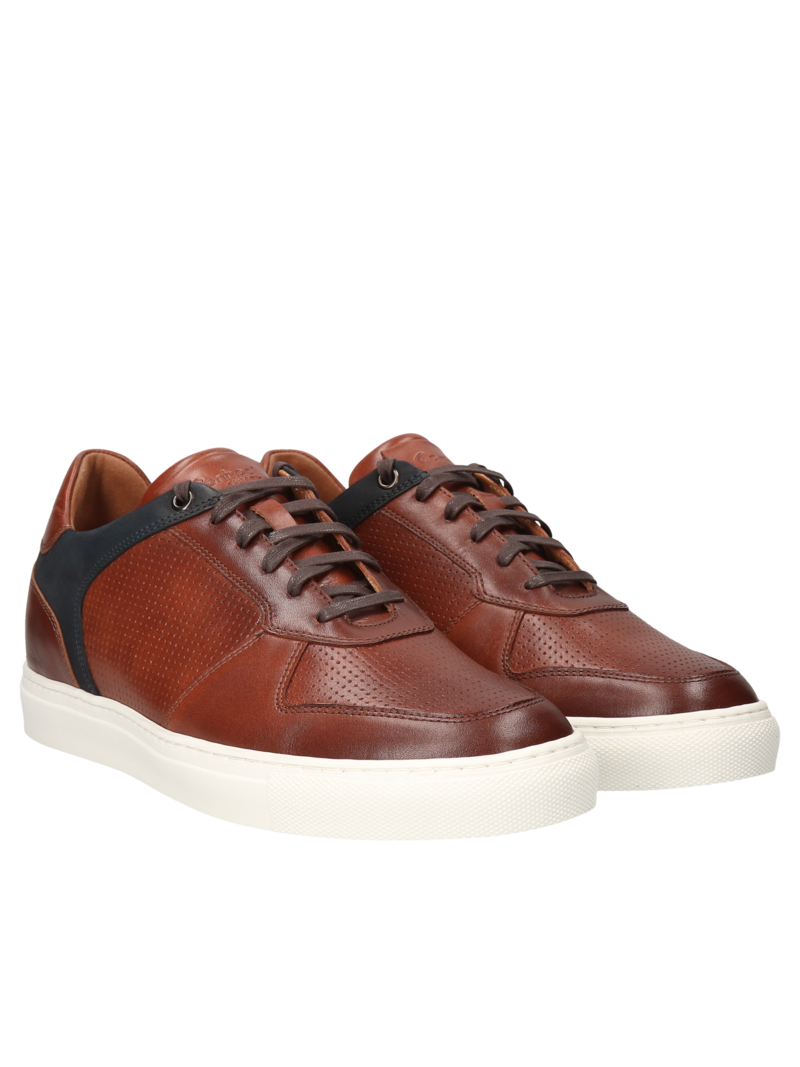 Brown elevator sneakers Xavier +6 cm, Conhpol Dynamic - Polish production, Sneakers, SH2622-01, Konopka Shoes