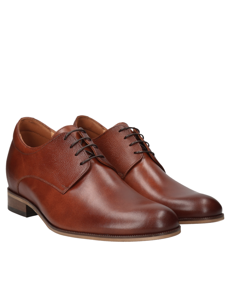 Brown elegant elevator shoes, Derby, Conhpol - Polish production, CH4069-06, Konopka Shoes