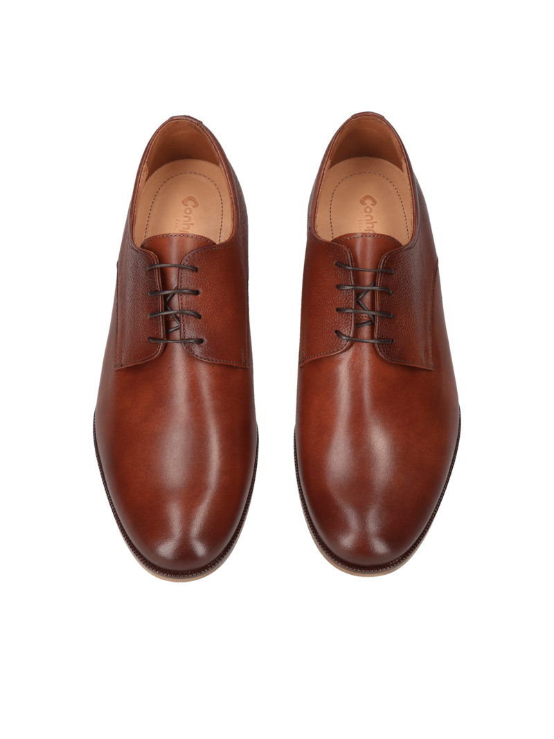 Brown elegant elevator shoes, Derby, Conhpol - Polish production, CH4069-06, Konopka Shoes
