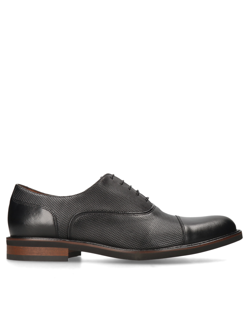 Black shoes Oscar, Conhpol - Polish production, CE6248-01, Oxford shoes, Konopka Shoes