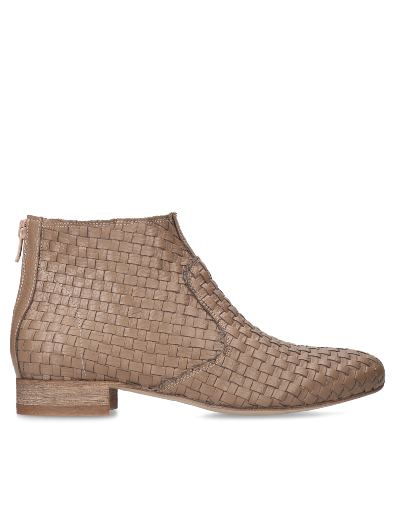 Beige boots Chloe, Conhpol Bis - Polish production, Ankle boots, BI0058-16, Konopka Shoes