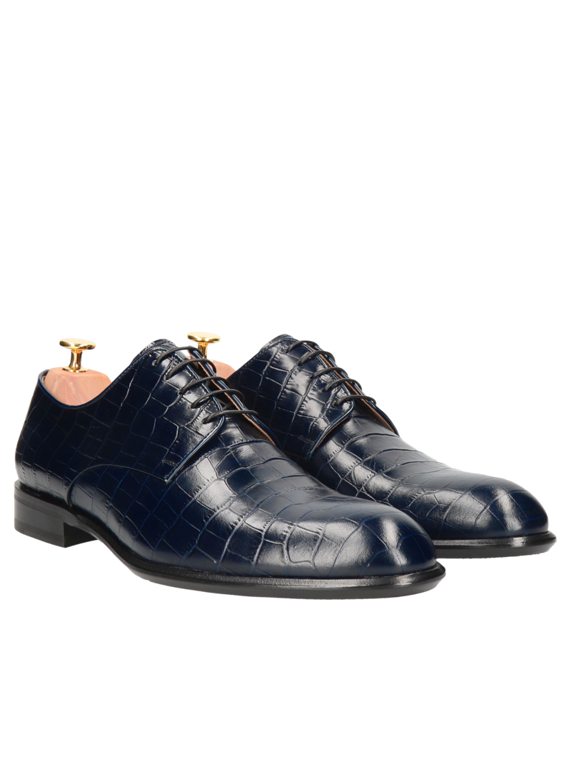 Navy blue shoes William - Gold Collection, Conhpol - Polish production, Derby, CG4451-03, Konopka Shoes