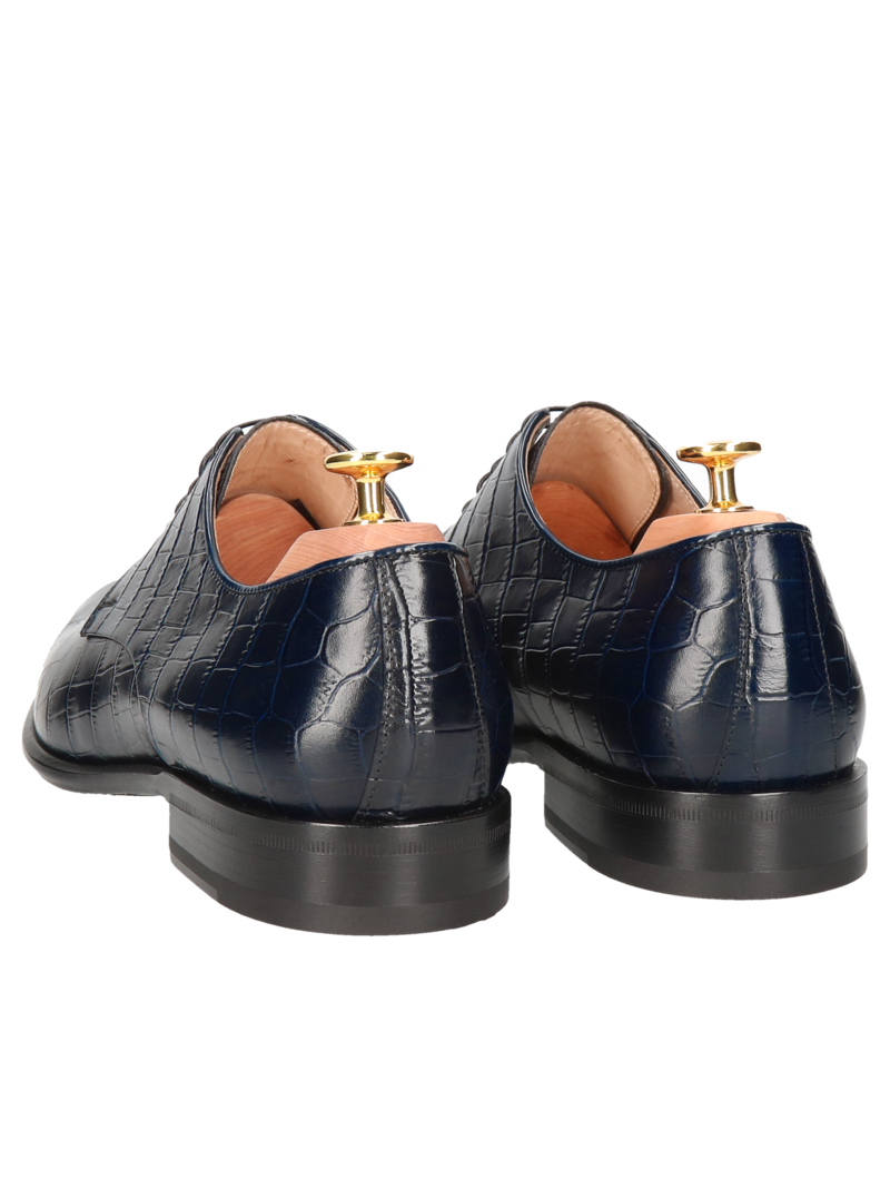 Navy blue shoes William - Gold Collection, Conhpol - Polish production, Derby, CG4451-03, Konopka Shoes