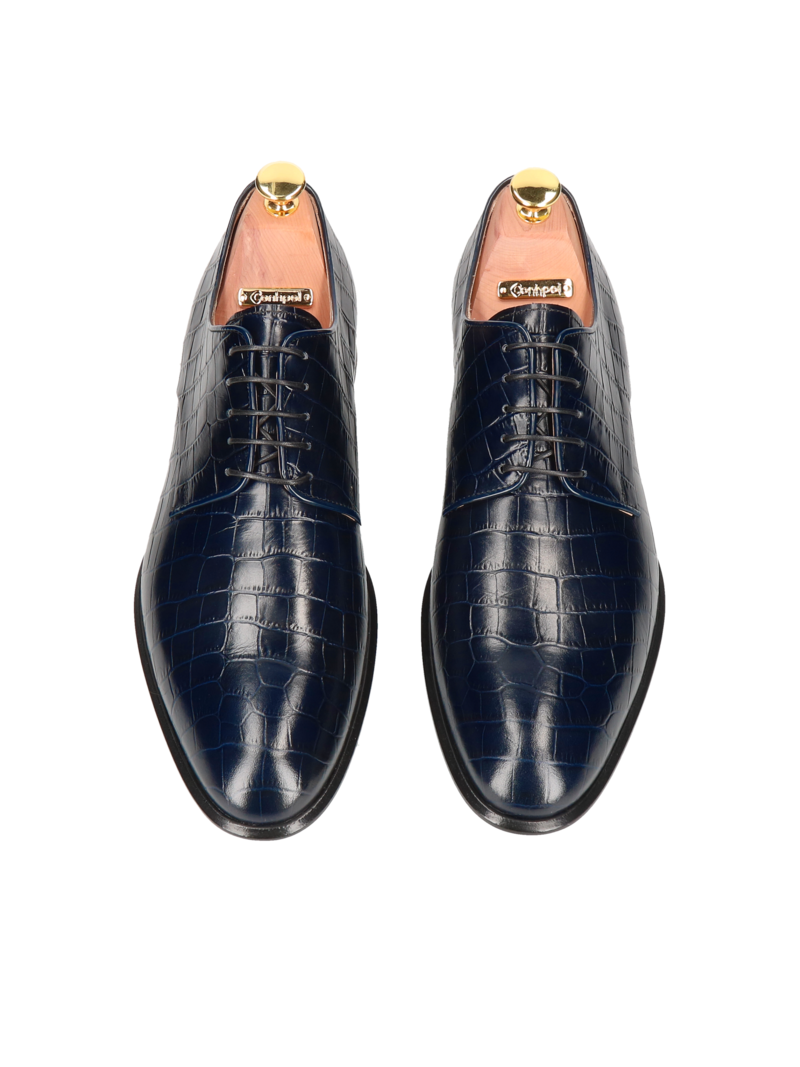 Navy blue shoes William - Gold Collection, Conhpol - Polish production, Derby, CG4451-03, Konopka Shoes