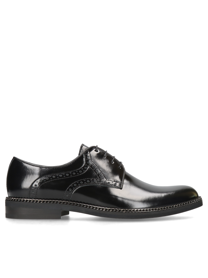 Black shoes Oscar, Conhpol - Polish production, Derby, CE6252-01, Konopka shoes