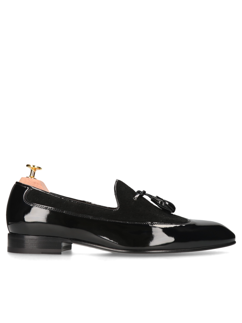 Black loafers Kevin - Gold Collection, Conhpol - Polish production, Loafers & Moccasins, CG4459-01, Konopka Shoes