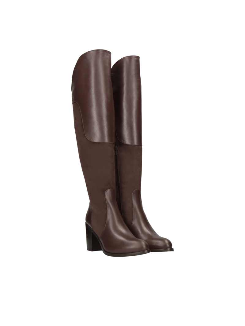 Brown boots Bianca, Conhpol Bis - Polish production, Knee high boots, BK5680-02, Konopka Shoes