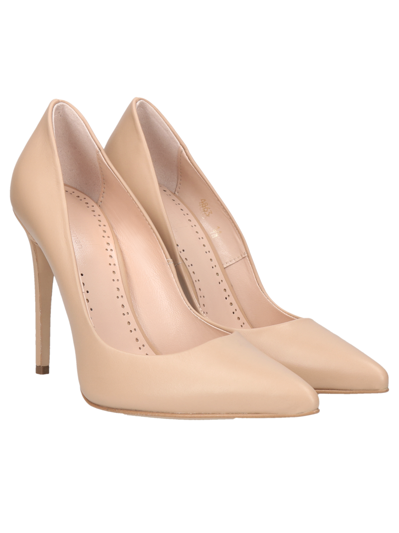 Beige Pandora high heels, Conhpol Bis - Polish production, high heels, BI5697-01, Konopka Shoes