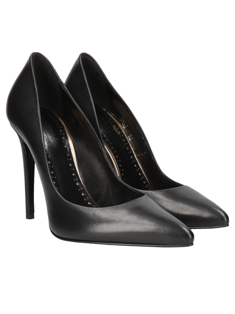 Black Pandora high heels, Conhpol Bis - Polish production, high heels, BI5697-02, Konopka Shoes