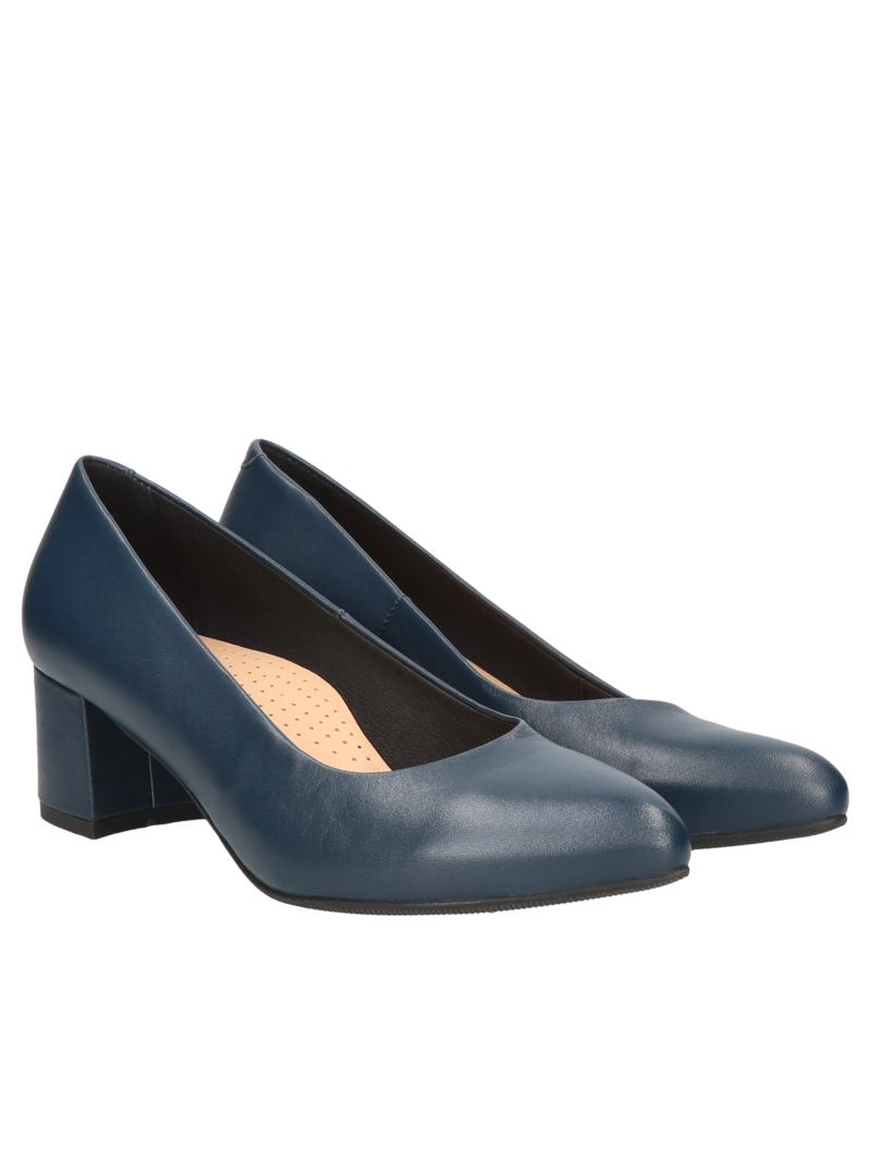 Navy blue pumps Jackie, Conhpol Relax - Polish production, Pumps, RE2544-04, Konopka Shoes