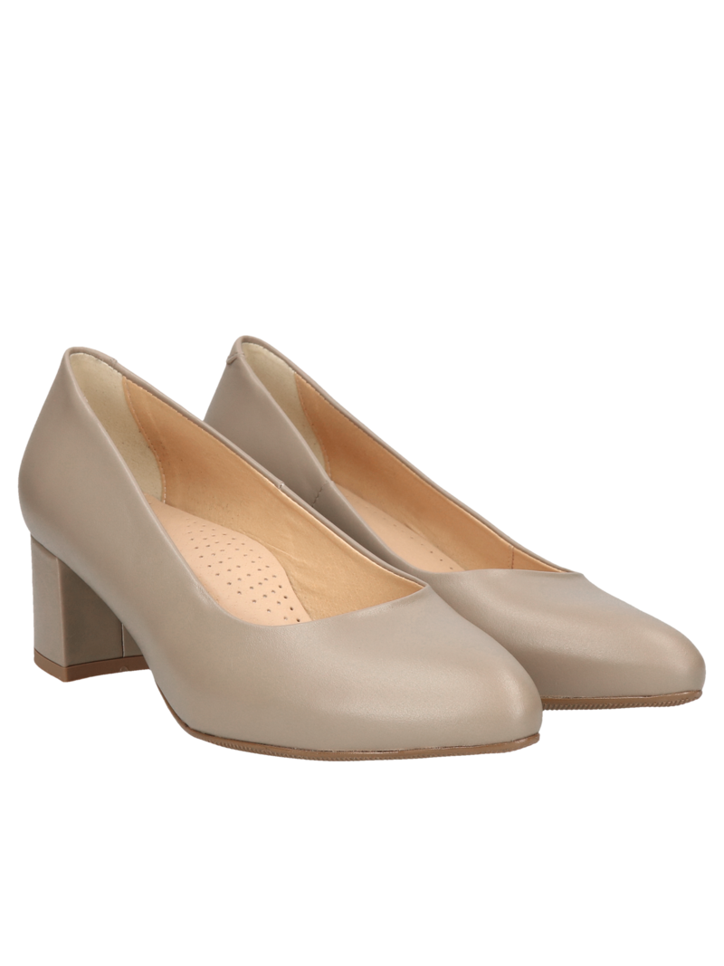 Beige pumps Jackie, Conhpol Relax - Polish production, Pumps, RE2544-05, Konopka Shoes