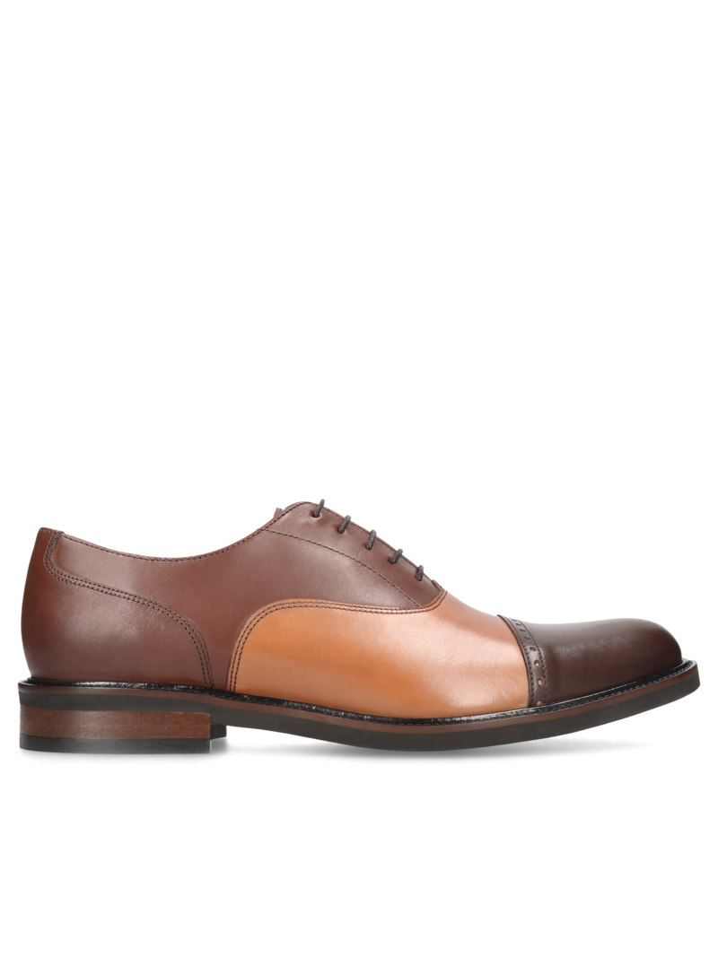Brown shoes Oscar, Conhpol - Polish production, CE6260-01, Oxford shoes, Konopka Shoes