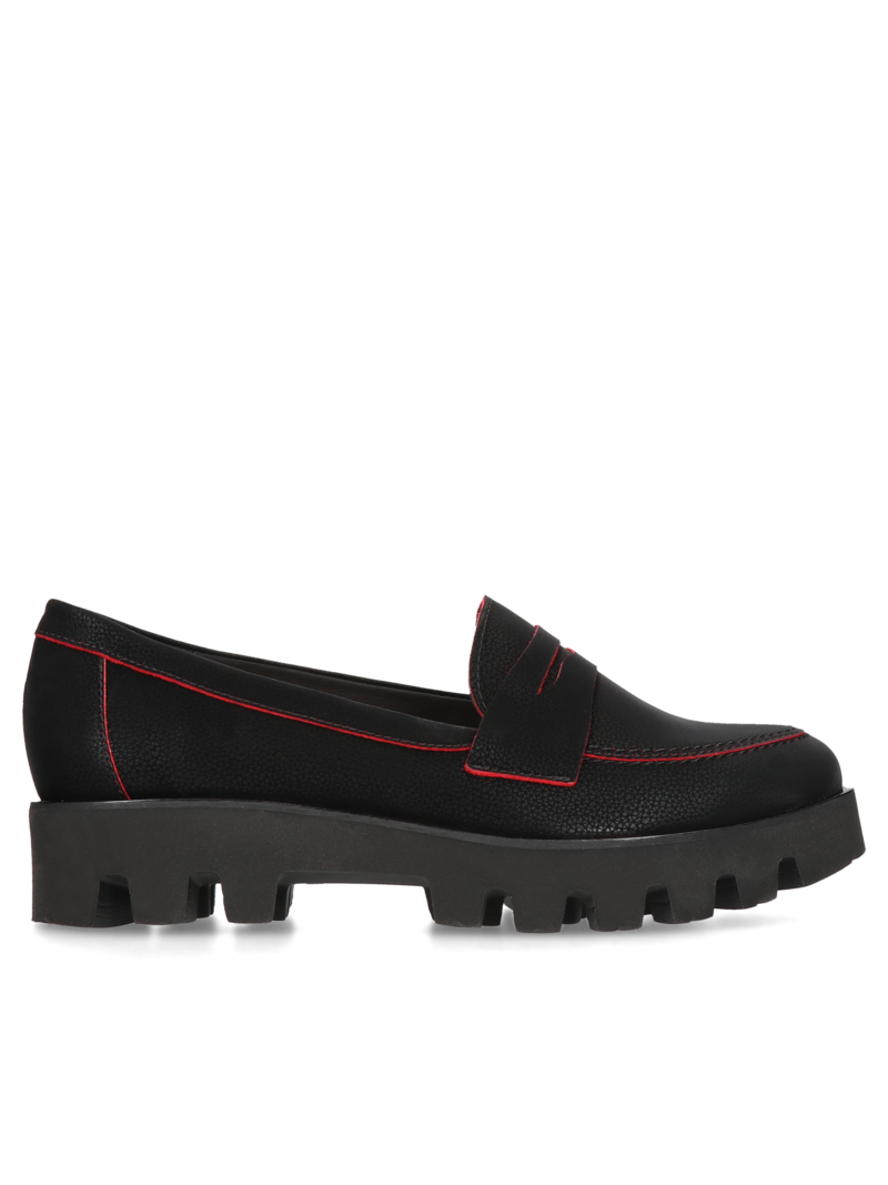 Black loafers Liliana, Conhpol Relax - Polish production, Moccasins & loafers, RE2653-02, Konopka Shoes