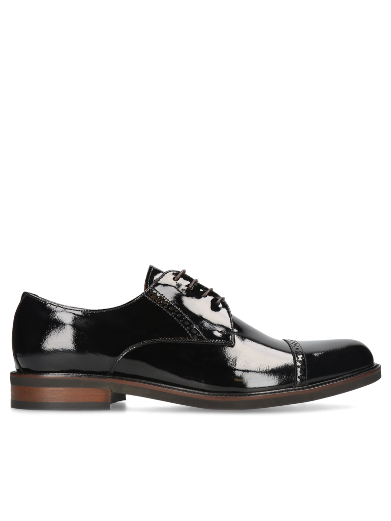 Black shoes Oscar, Conhpol - Polish production, Derby, CE6262-01, Konopka Shoes