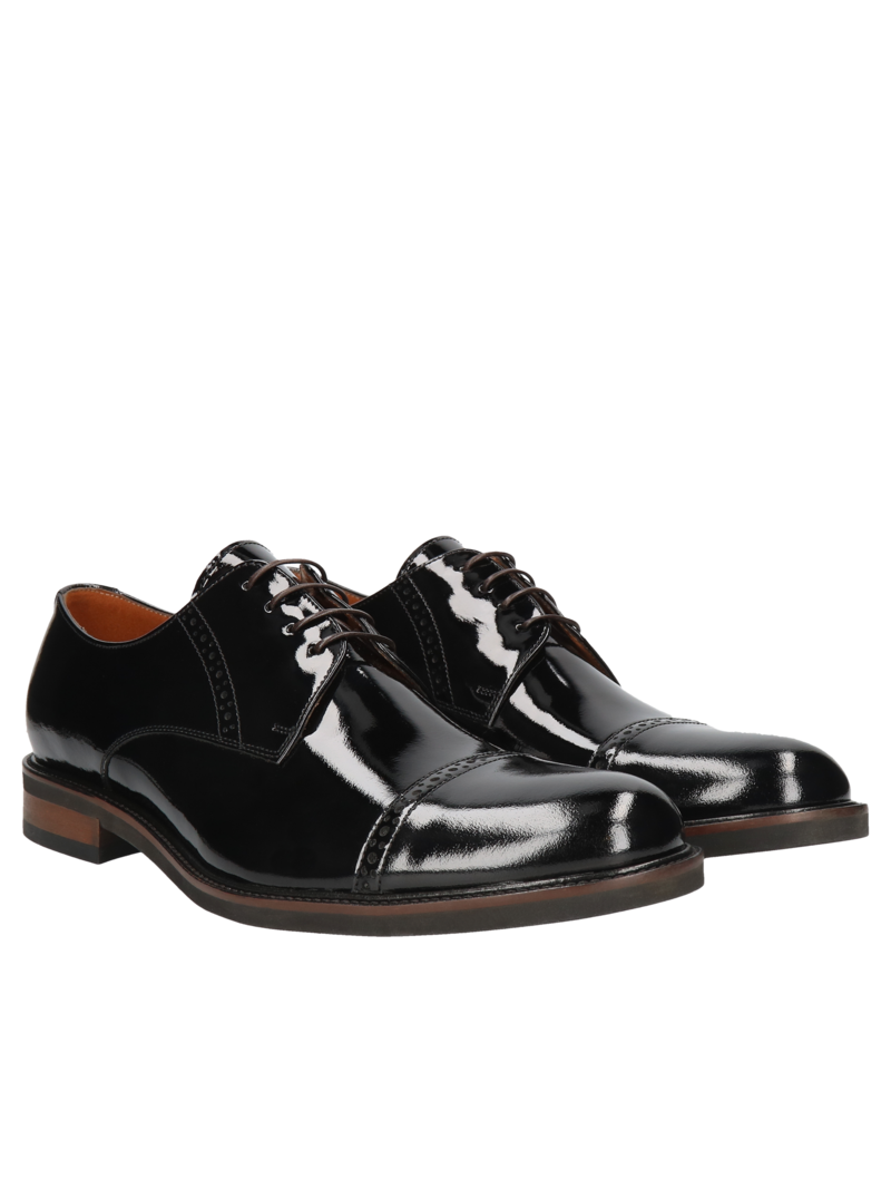 Black shoes Oscar, Conhpol - Polish production, Derby, CE6262-01, Konopka Shoes