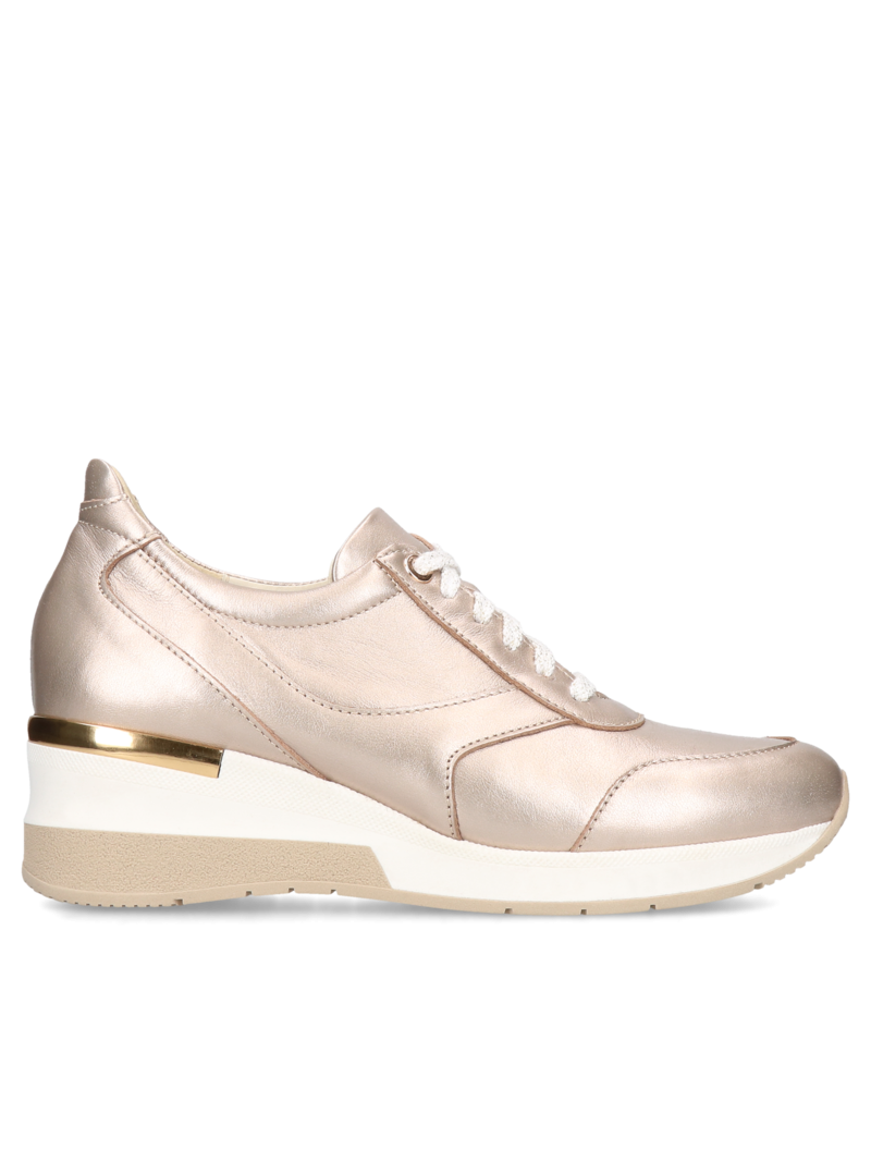 Gold sneakers Felipa, Conhpol Relax - Polish production, Sneakers, RE2642-05, Konopka Shoes