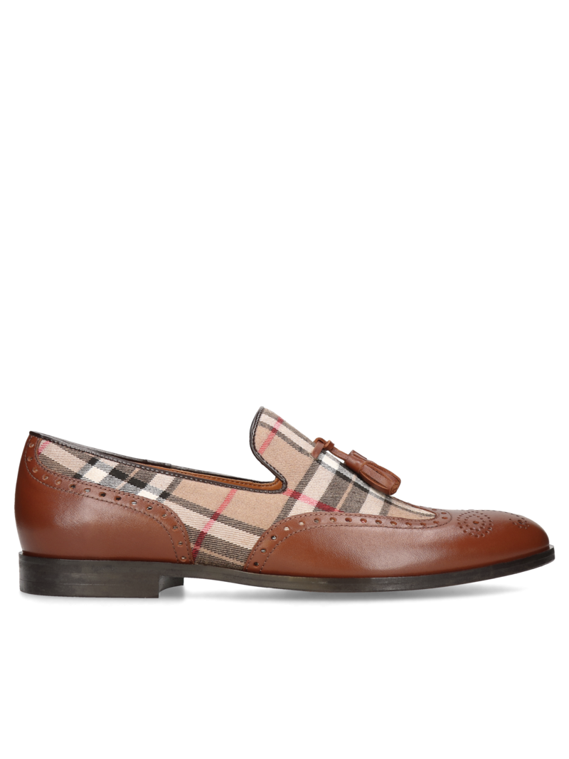 Brown casual, loafers Hugo, Conhpol - Polish production, Loafers & Moccasins, CE6265-02, Konopka Shoes