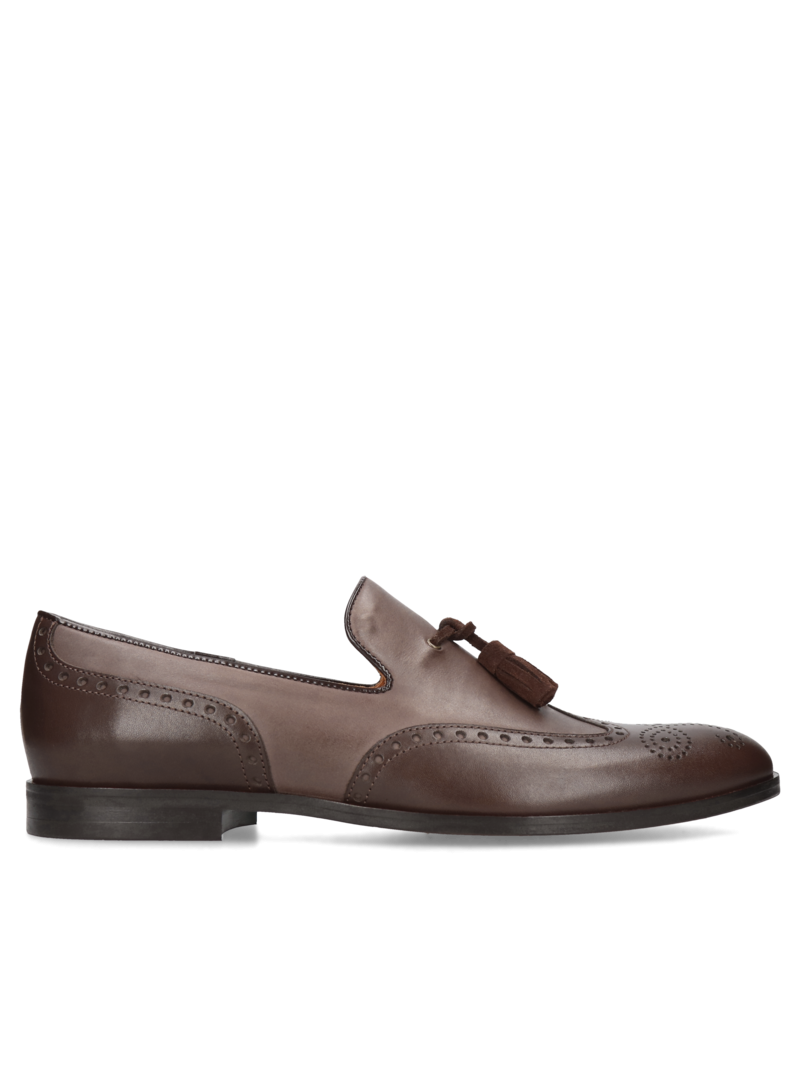 Brown casual, loafers Hugo, Conhpol - Polish production, Loafers & Moccasins, CE6265-03, Konopka Shoes Brown casual, loafers Hugo, Conhpol - Polish production, Loafers & Moccasins, CE6265-03, Konopka Shoes