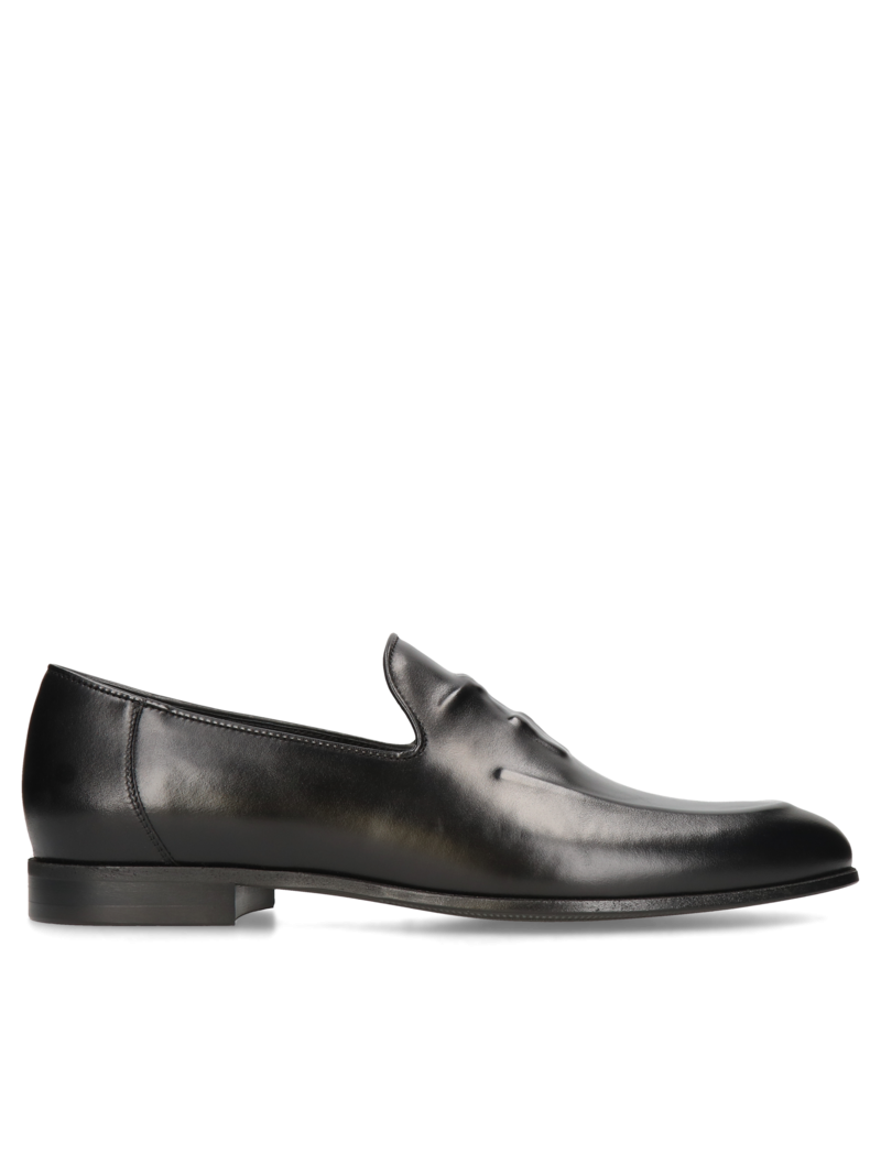 Black loafers Hugo, Conhpol - Polish production, Loafers & Moccasins, CE6273-01, Konopka Shoes