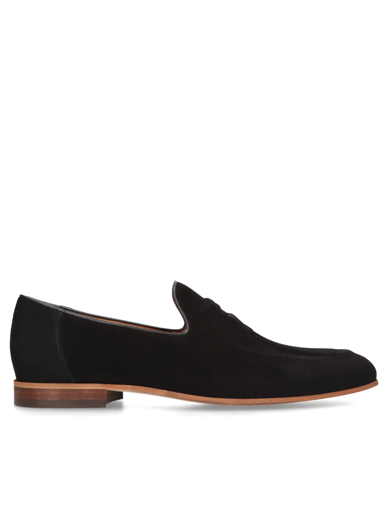 Black casual, loafers Hugo, Conhpol - Polish production, Loafers & Moccasins, CE6273-02, Konopka Shoes