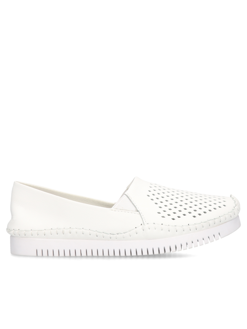 White shoes Allison, Moccasins & loafers, HB0108-01, Konopka Shoes