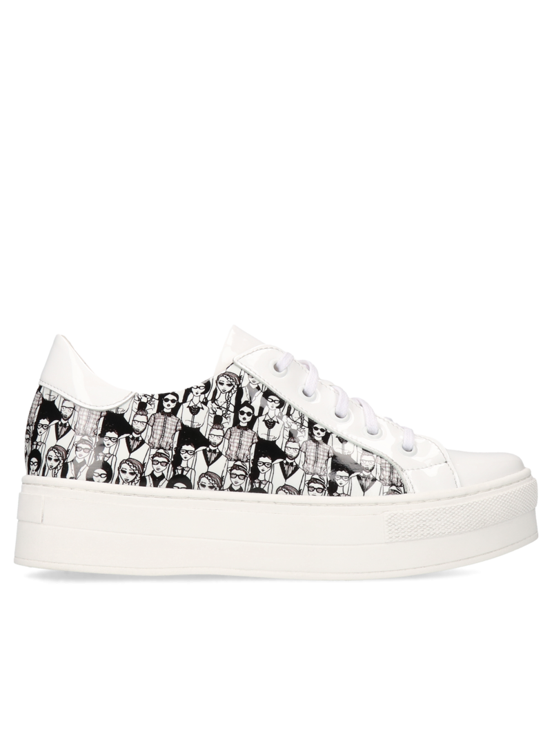 Black and white sneakers Felipa, Conhpol Relax - Polish production, Sneakers, RE2641-03, Konopka Shoes