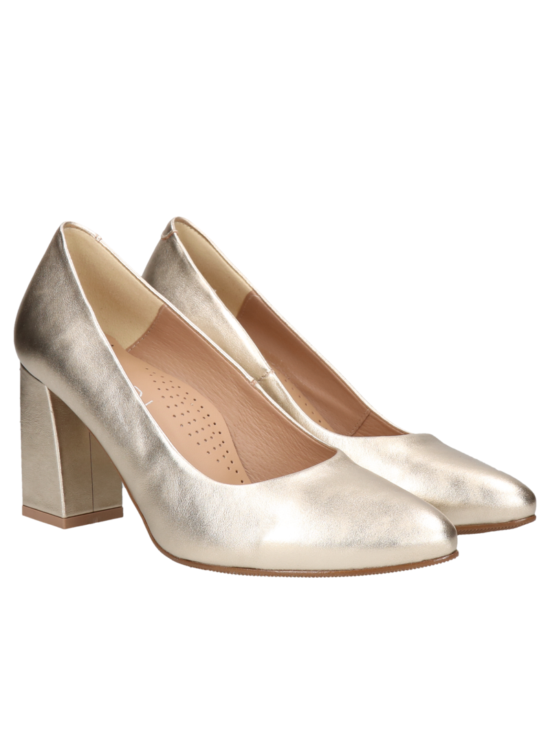 Golden pumps Lindsay, Conhpol Relax - Polish production, Pumps, RE2629-06, Konopka Shoes