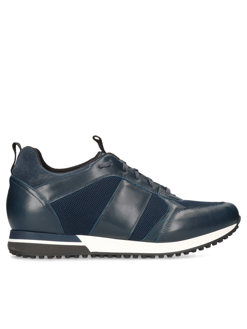 Navy blue elevator sneakers Cyrus +7 cm, Conhpol Dynamic - Polish production, Sneakers, SH2638-01, Konopka Shoes