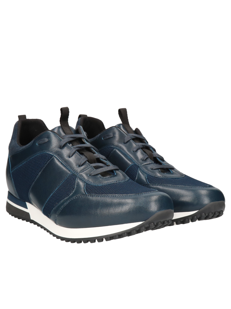 Navy blue elevator sneakers Cyrus +7 cm, Conhpol Dynamic - Polish production, Sneakers, SH2638-01, Konopka Shoes