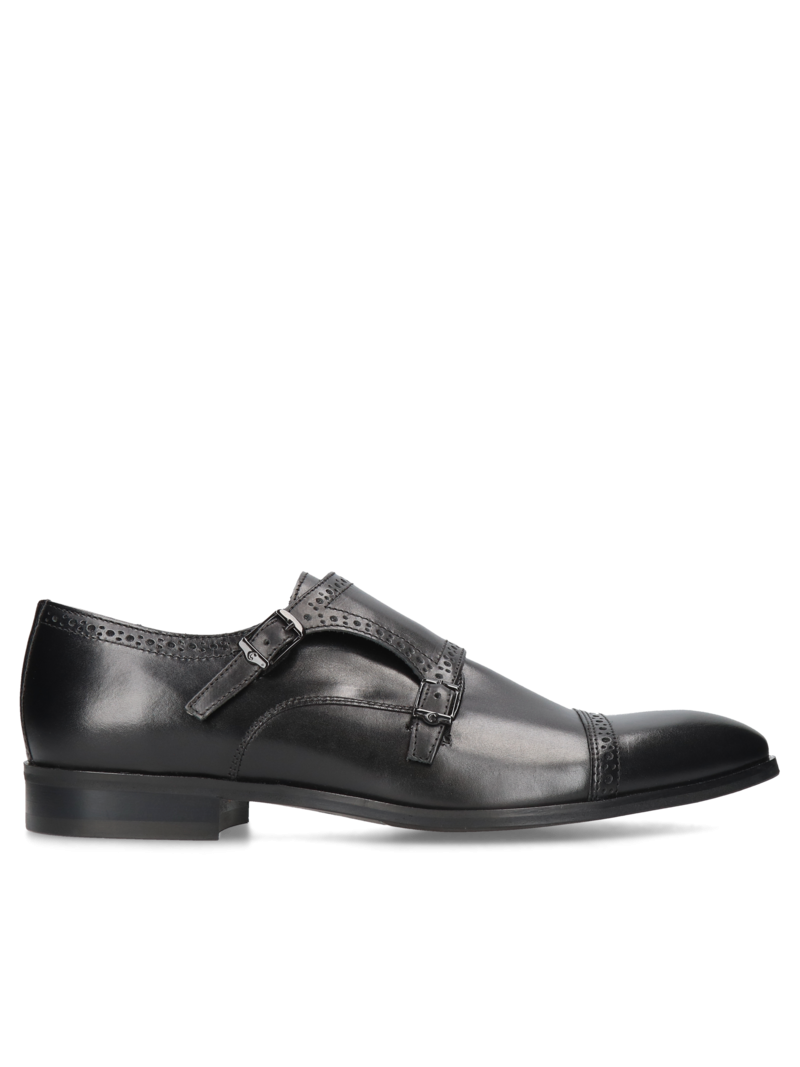 Black shoes Thoma, Conhpol - Polish production, Monk shoes, CE6280-02, Konopka Shoes