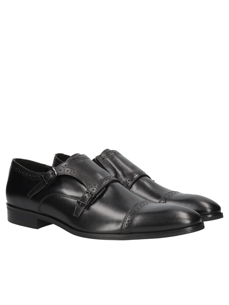 Black shoes Thoma, Conhpol - Polish production, Monk shoes, CE6280-02, Konopka Shoes