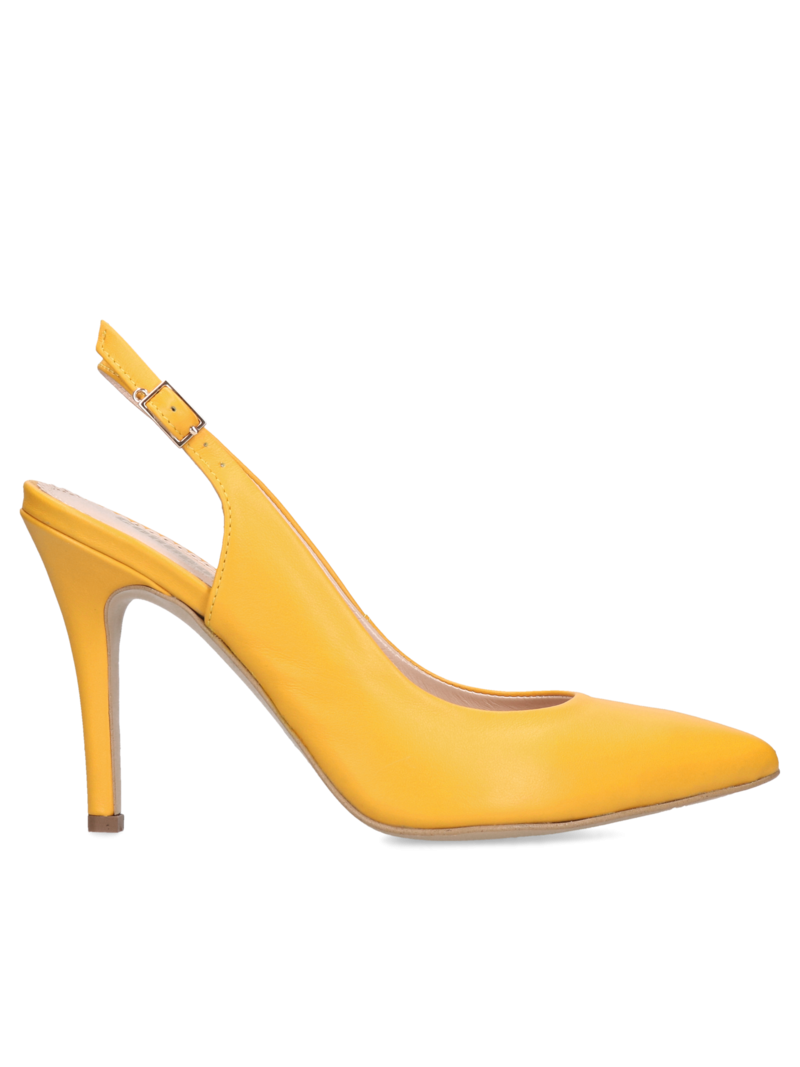 Yellow high heels Gardenia, Conhpol Bis - Polish production, High heels, BI5711-03, Konopka Shoes