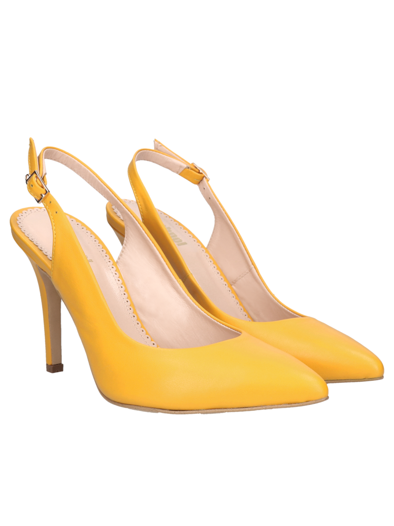 Yellow high heels Gardenia, Conhpol Bis - Polish production, High heels, BI5711-03, Konopka Shoes