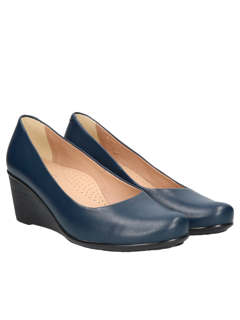 Navy blue pumps Alice, Conhpol Relax - Polish production, Pumps, RE0166-14, Konopka Shoes