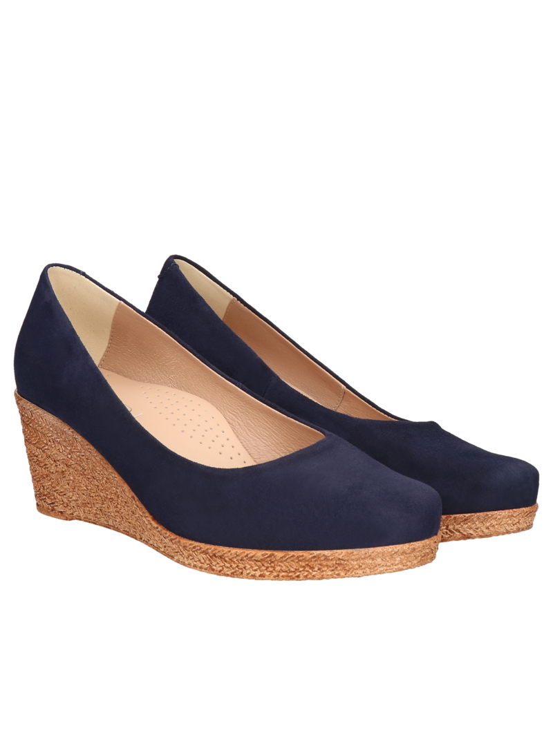 Navy blue pumps Alice, Conhpol Relax - Polish production, Pumps, RE2665-01, Konopka Shoes