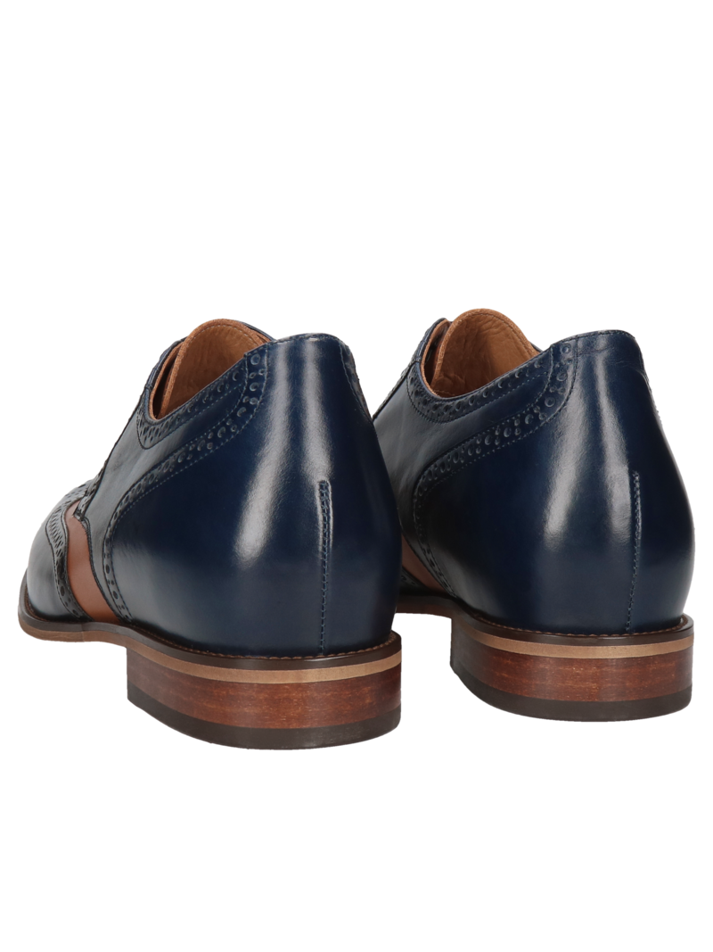 Brown elevator shoes Luis +7 cm, Conhpol - Polish production