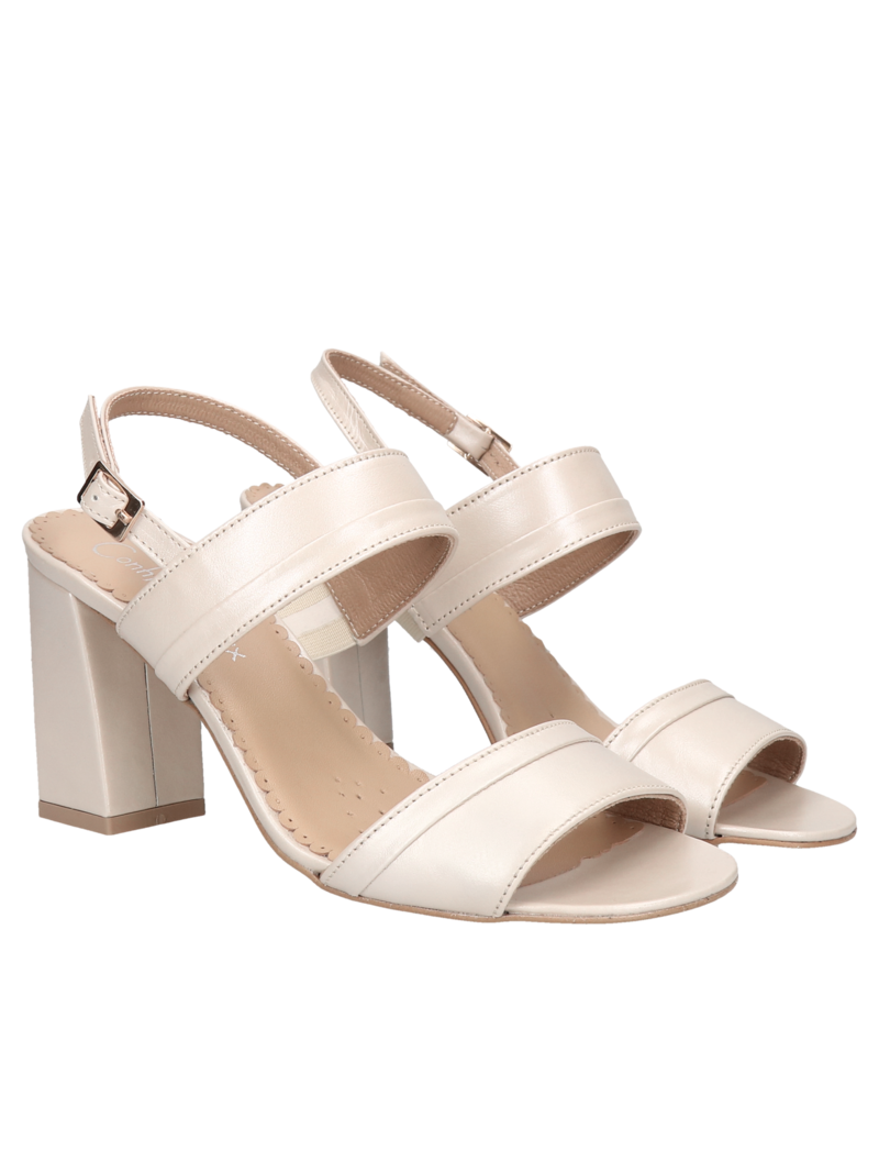 Beige sandals Martha, Conhpol Relax - Polish production, Sandals, RE2674-01, Konopka Shoes