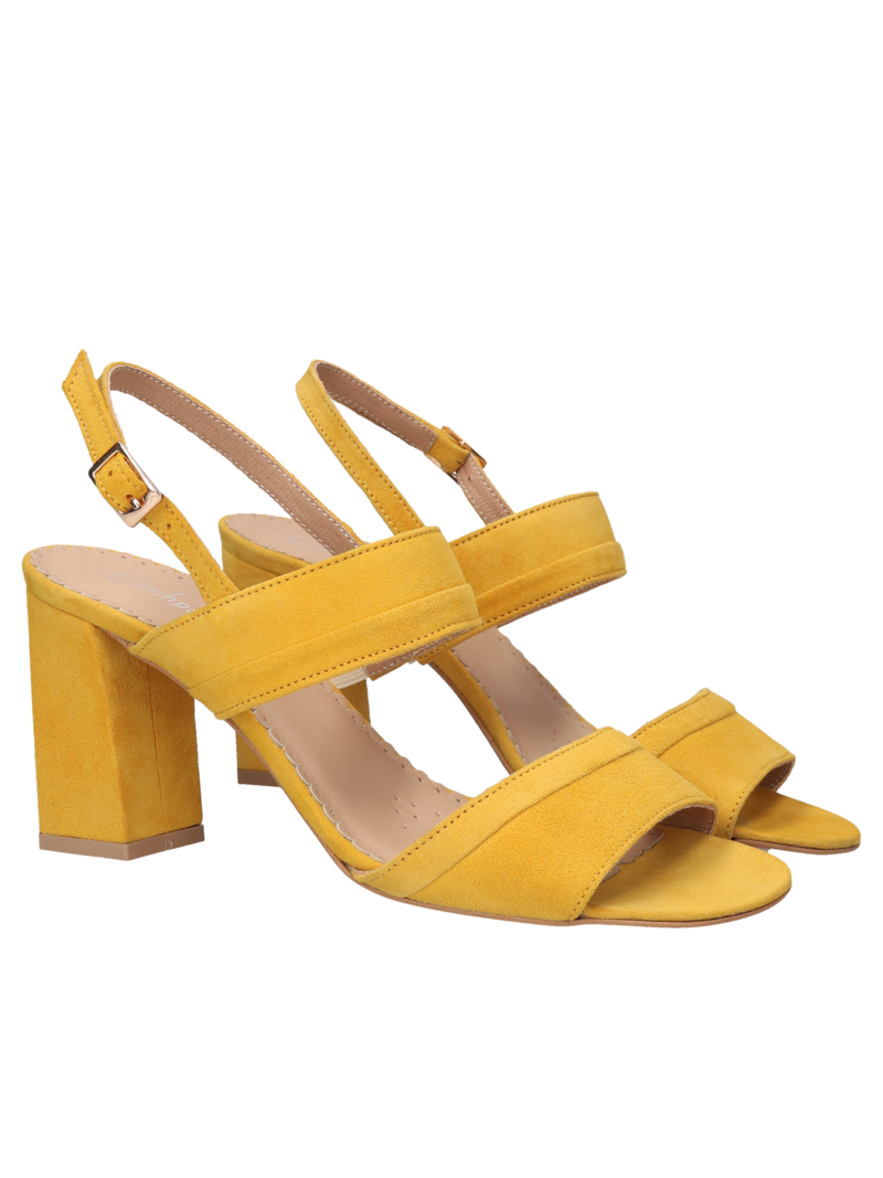 Yellow sandals Martha, Conhpol Relax - Polish production, Sandals, RE2674-02, Konopka Shoes