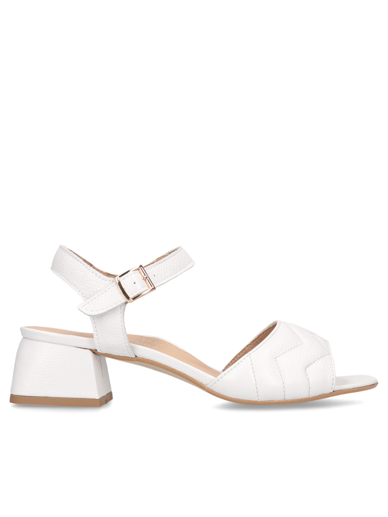 White sandals Clarie, Conhpol Relax - Polish production, Sandals, RE2680-01, Konopka Shoes