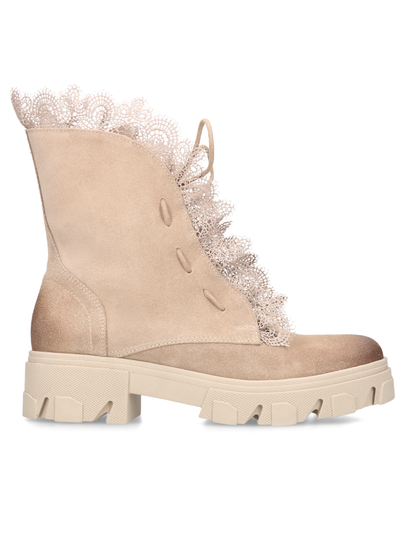 Beige boots Ala, Biker & worker boots, DU0008-01, Konopka Shoes