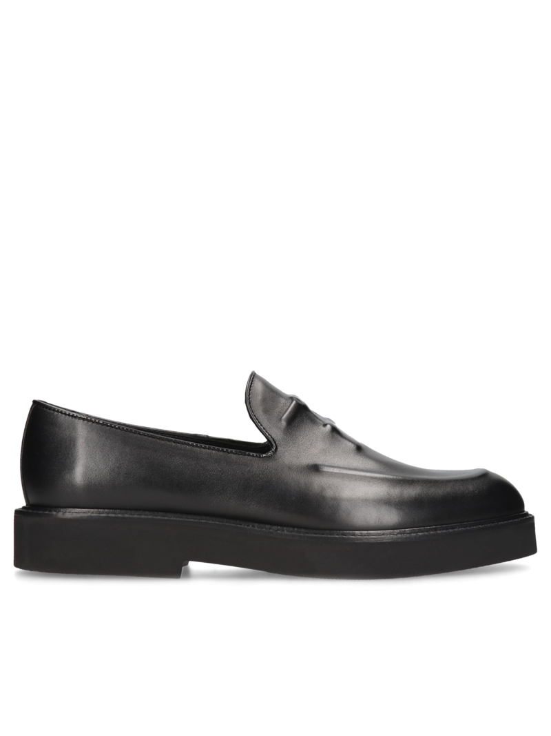 Black casual, loafers Elon, Conhpol - Polish production, Loafers & Moccasins, CE6291-01, Konopka Shoes