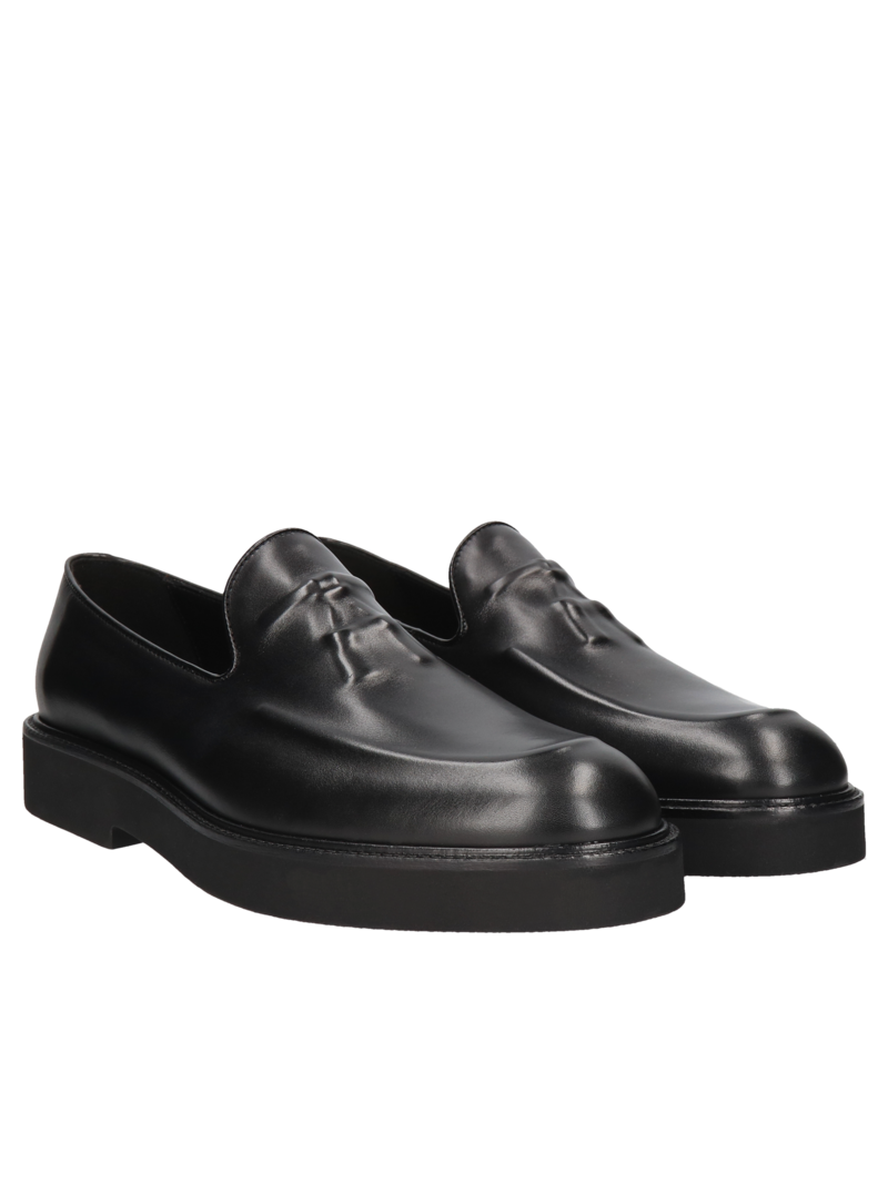 Black casual, loafers Elon, Conhpol - Polish production, Loafers & Moccasins, CE6291-01, Konopka Shoes