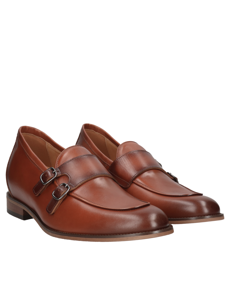 Brown elevator shoes Luis +7 cm, Conhpol - Polish production, Loafers elevator, CH6296-01, Konopka Shoes