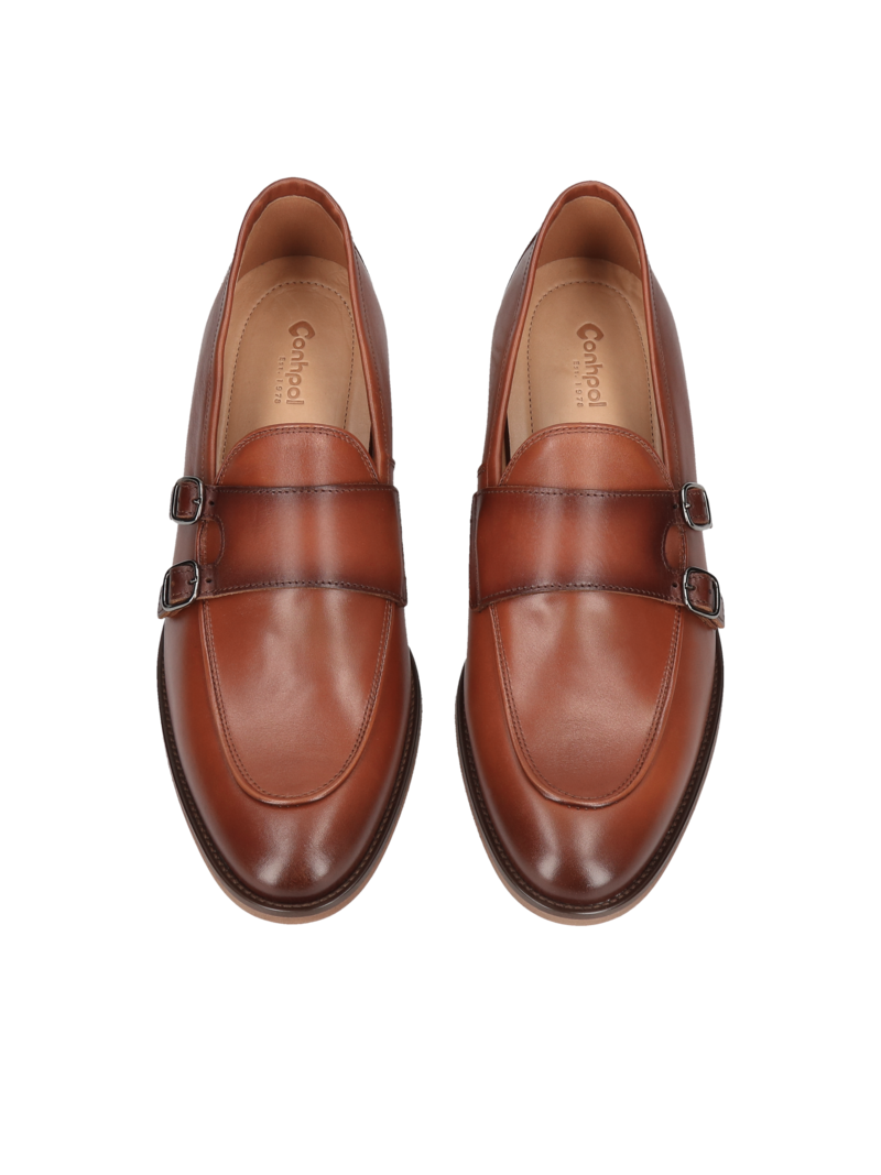 Brown elevator shoes Luis +7 cm, Conhpol - Polish production, Loafers elevator, CH6296-01, Konopka Shoes
