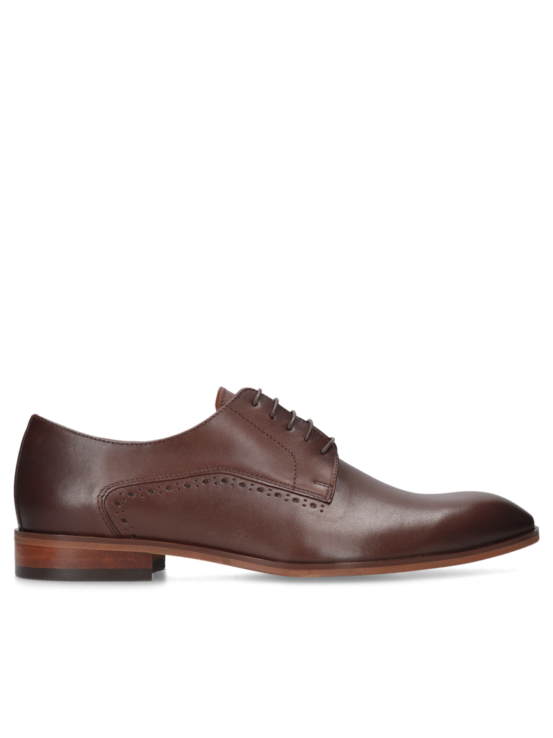 Brown shoes Kevin, Conhpol - Polish production, Derby, CE6298-01, Konopka Shoes