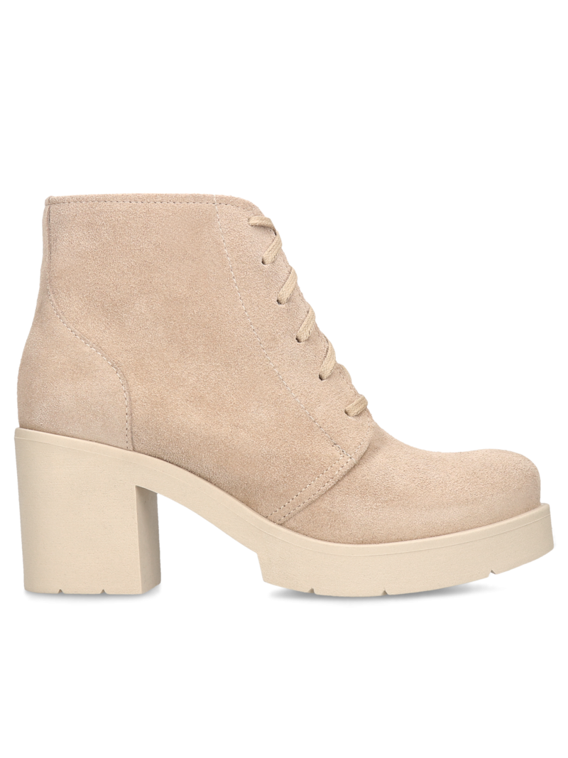 Beige boots Tekla, Conhpol Relax - Polish production, Ankle boots, RE2691-01, Konopka Shoes