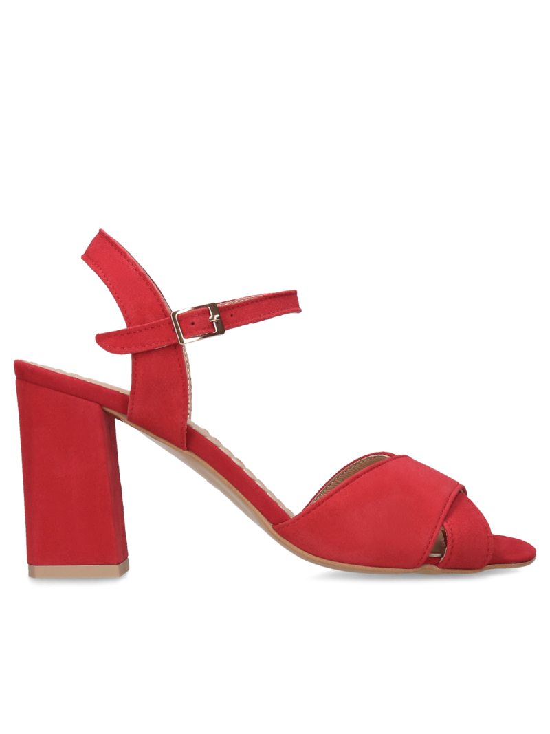 Red sandals Martha, Conhpol Relax - Polish production, Sandals, RE2601-03, Konopka Shoes