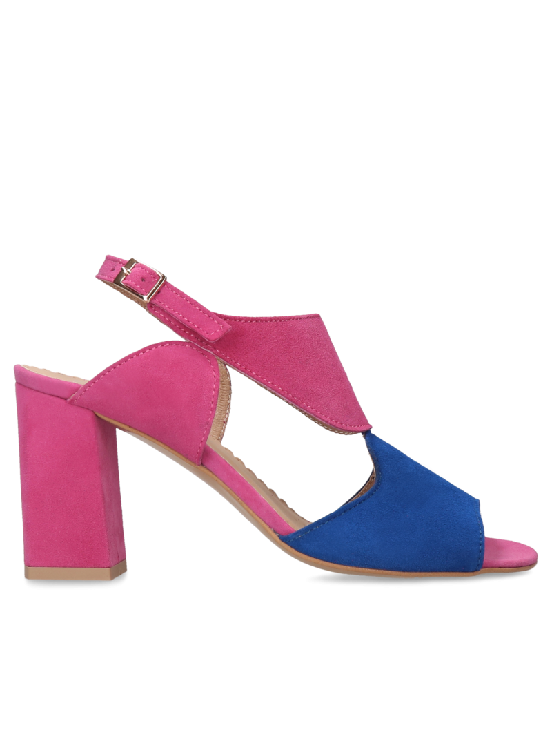 Cobalt-fuchsia Martha sandals, Conhpol Relax - Polish production, Sandals, RE2693-01, Konopka Shoes