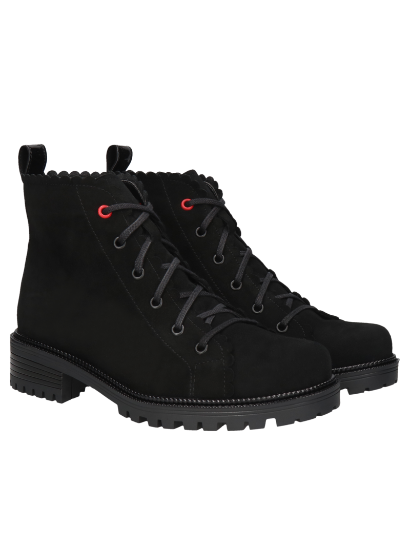 Black boots Peppy, Conhpol Relax - polish production, Biker & worker boots, RK2697-01, Konopka Shoes