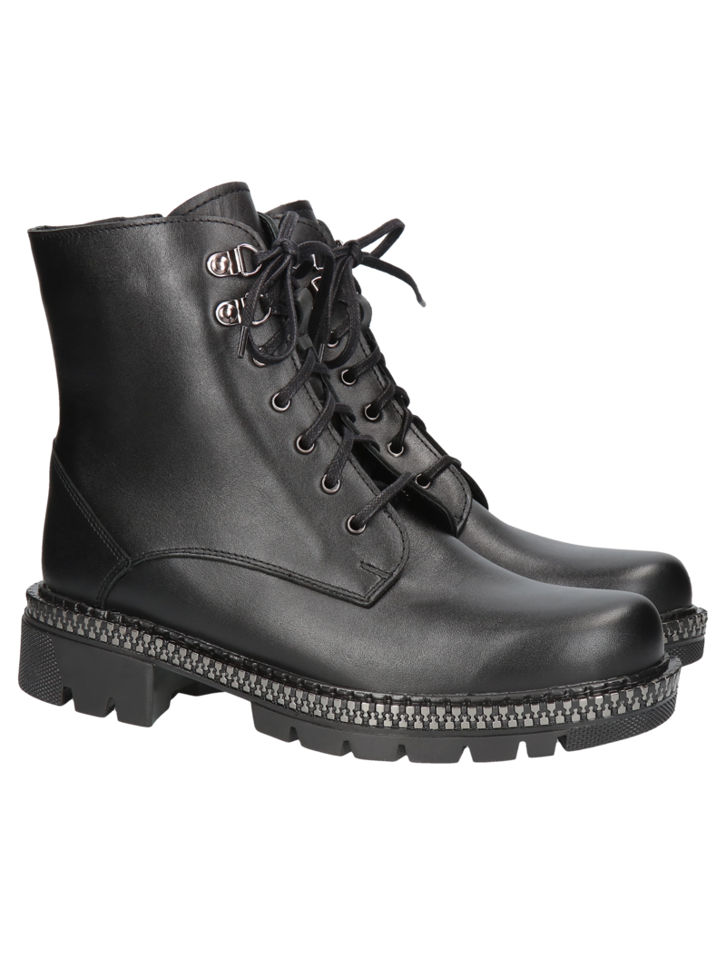 Black boots Peppy, Conhpol Relax - Polish production, Biker & worker boots, RK2700-01, Konopka Shoes